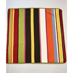 Pottery Barn Gross Grain Ribbon Multicolor Decorative Pillow‎ Cover 20X20 Bright